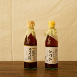 [넉넉] 한번만 짜낸 금방아 참기름 350ml 들기름 350ml 에어백 포장