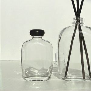 디퓨저 용기-오브(뚜껑 포함)-100ml 납작 유리병 공병 방향제 하바리움 만들기