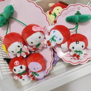 산리오 키링 헬로키티 쿠로미 마이멜로디 시나모롤 선물 귀여운 체리 봉제 브로치 키체인 멜로디  쿠로미 Q