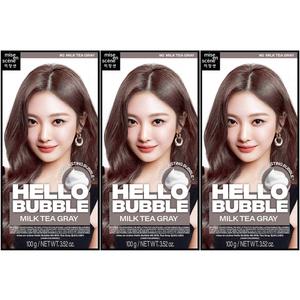 미쟝센 헬로버블 9G밀크티그레이x3개 염색약 노란기없는 애쉬 발색좋은 셀프염색