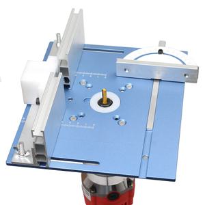 알루미늄 라우터 테이블 삽입 플레이트 목공 트리머 전기 목재 밀링 플립 마이터 게이지 포함 DIY 작업 벤