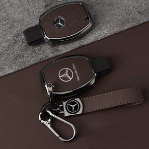 합금 가죽 자동차 키 케이스 커버 쉘, 메르세데스 벤츠 A B R G 클래스 GLK GLA GLC GLR W204 W251 W463 W176 보호대 액세서리