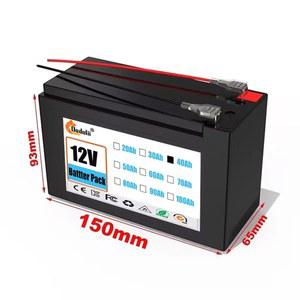 리튬 이온 충전식 배터리 팩, 태양 에너지 내장 고전류 BMS 전기 자동차 배터리, 12V 18650, 60Ah, 30A