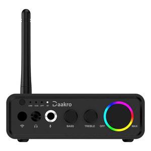 M19-BT 앰프 스테레오 리시버, 100Wx2 HiFi 클래스 D 앰프, 미니 2 채널 디지털 홈 오디오 구성 요소, 헤드폰 w /RCA /광학형 /코축형 /마이크 입력(DC 24V 전원 어댑터 포함)