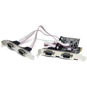 StarTech.com 4 포트 네이티브 PCI Express RS232 시리얼 어댑터 카드(16550 UART 포함) - 로우 프로파일 카드(PEX4S553), 그린