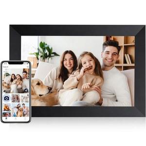 AEEZO 디지털 액자 10.1인치, 32GB 스토리지 포함 WiFi 액자, HD IPS 터치스크린, 자동 회전, 슬라이드쇼, 사진 공유 /AiMOR 앱을 통한 공유(블랙), 월 마운트 가능(블랙)
