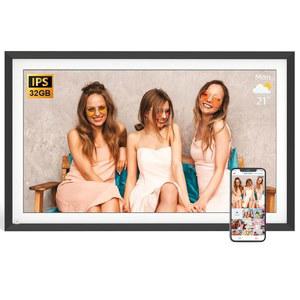 15.6인치 디지털 액자 WiFi 사진 프레임 - 대형 32GB, 터치스크린, 이메일 앱으로 동영상 즉시 공유 홈 데코용 월 마운트 가능