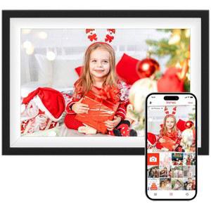 1280x800 IPS 터치스크린 포토 프레임이 탑재된 Framo 10.1인치 WiFi 디지털 액자 전자식, 32GB 메모리, 자동 회전, 슬라이드쇼, 어디서나 앱을 통해 사진 또는 동영상 즉시 공유