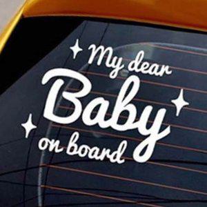 BABY ON BOARD 디어베이비 반사 스티커 초보 글자 외부용