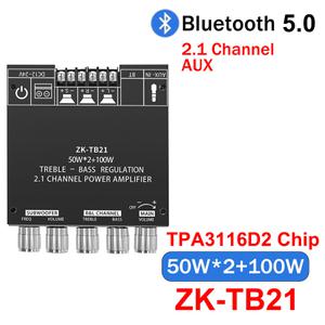 블루투스 5.0 ZK-TB21 서브우퍼 앰프 보드 2.1 채널 파워 오디오 스테레오 베이스 TPA3116D2 50W x 2 100W