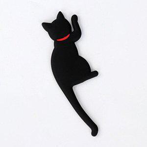 검은 고양이 냥냥이 도어후크 자석바 고양이자석_W96F9C7