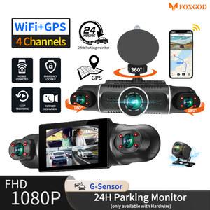 룸미러 블랙박스 자동차 DVR 대시 WiFi GPS FHD 렌즈 1080P 보드 카메라 24Hr 주차 모니터 루프 비디오 레코더 야간 투시경 블랙 박스