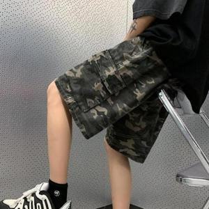 반바지 5부 루즈핏 남성 이중밴딩 카모