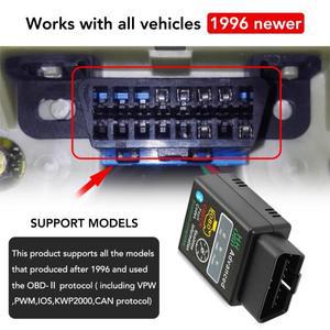 ELM327 블루투스 호환 obd2 obdii 자동차 진단 도구 현대 솔라리스 2 elantra i30 i35 i40 tucson kona aze