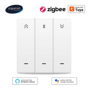 전동 커튼 Yagusmart Zigbee 롤러 쉐이드 모터 푸시 스위치 스마트 Tuya APP Alexa Echo Google 타이머 제어와 함께 작동