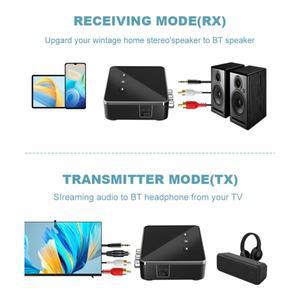 RCA 3.5mm AUX 및 디스플레이가 포함된 BT 5.4 수신기 TV/자동차/PC/홈 스테레오/스피커용 무선 오디오 어