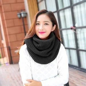 니트 넥워머 블랙 여성용 패션머플러 머플러 털목도-W38B7B9