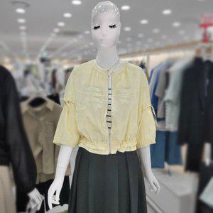 [비지트인뉴욕]라운드넥 밑단스트링7부퍼프소매점퍼 VB4JP41_US
