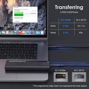 [보호보관용]듀얼 프로토콜 M.2 NVMe SSD 케이스 2230/2242/2260/2280 10Gbps 외장형 하드 드라이브 도구