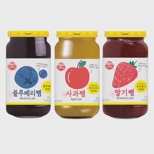 오뚜기 딸기쨈 500g + 블루베리쨈 500g + 사과쨈 500g