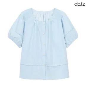 [ab.f.z/신상] 스모크 셔링 라운드 블라우스 (AFZ2MB39A)