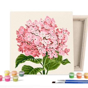 DIY 페인팅 그림 그리기 색칠하기 캔버스 핑크수국 25X25