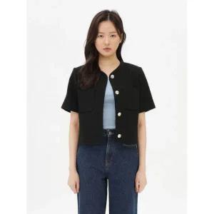 탑텐 여성 숏 슬리브 트위드 재킷MSE2KG2504 MSE2KG2504