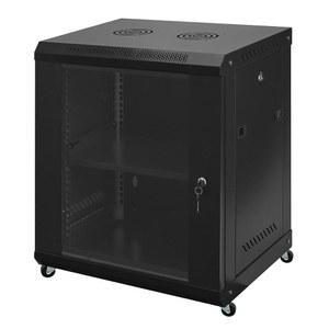 OSHEA 12U 벽걸이 서버 랙, L 레일 및 두꺼운 파티션, 잠금식 도어 간편한 설치 랙 캐비닛, 19인치 IT 기기용(블랙)