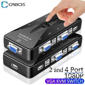 RGBTOHDMI 호환 RGB케이블 모니터 연결 케이블 2및 4 포트 VGA KVM 스위치 1080P USB2.0 분배기 마우스 키