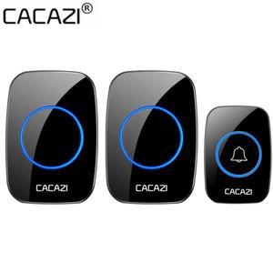 CACAZI 36 음악 무선 초인종, 방수 원격 배터리 구동, 스마트 사이드 벨 1 2 단추 리시버, 110DB 300M