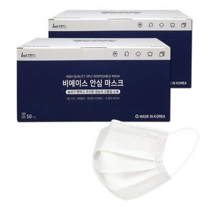 비에이스 국산 일회용 덴탈마스크 중형 화이트