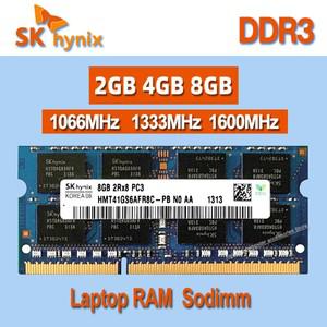 SK 닉스 RAM DDR3 2GB 4GB 8GB 1066MHz 1333MHz 1600MHz 노트북 메모리, 1Rx8 2Rx8 PC3- 8500S 10600S 1280