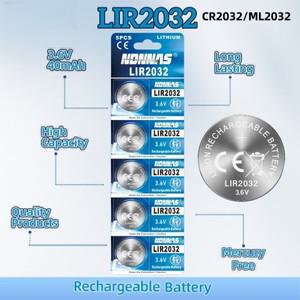 5-100PCS LIR2032 3.6V 충전식 리튬 배터리 시계 카메라 원격 제어 계산기 용 교체