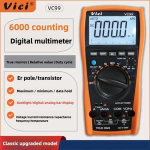 Vici VC99 6000 카운트 자동 범위 지정 멀티미터 가정용/전기 기술자용 AC/DC 테스터 데이터 홀드/온도/NCV