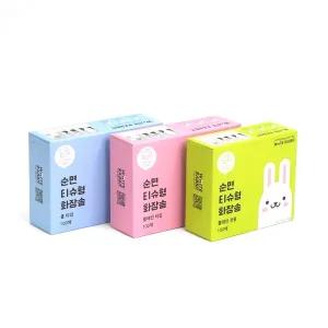 화이트래빗 티슈형 펼쳐쓰는 화장솜 100%순면 국내제조 대용량