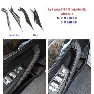 BMW 호환 5 시리즈 G30 G38   자동차 실내 카본 파이버 질감 도어 팔걸이 손잡이 보호 커버 트림