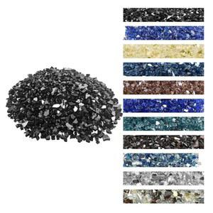 VEVOR 파이어 글라스, 20파운드 / 9.0kg 고온 저항 벽난로 바위, 1/2인치 12.7mm 반사 및 무연 피트 유리 테이블용 고광택 석재 조경, 블랙