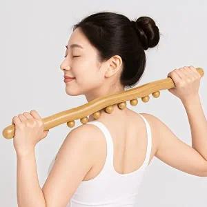 [할인바이할인]군살분해 롱롱 우드안마봉 림프절 순환 구슬지압 바디괄사 마사지스틱