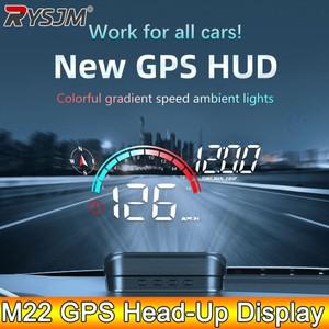 AD M22 GPS HUD 헤드 업 디스플레이 유리 자동차 속도계 앞 프로젝터 시계에 범용 디지털 LCD