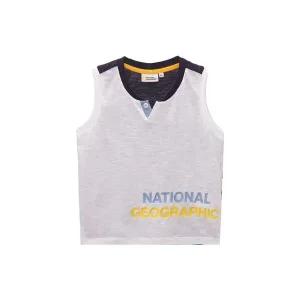 [내셔널지오그래픽 키즈] N202KTS070 레터링 배색 슬리브리스 WHITE 399834