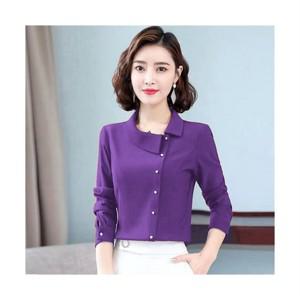 하객룩 블라우스 진주 버튼 긴팔 셔츠 봄 가을 패션 엄마옷 하객 모임룩