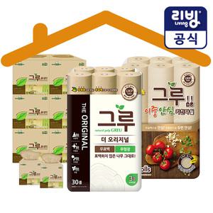 [공식!] 건강한 무표백 화장지 집들이 선물세트 3종(화장지+키친타올+홈냅킨)/삼정펄프