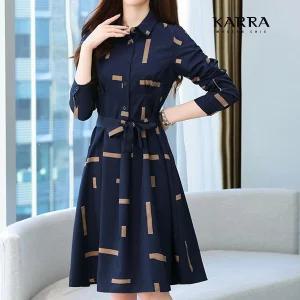 KARRA 오퍼스퀘어배색원피스+벨트SET_A4S0267
