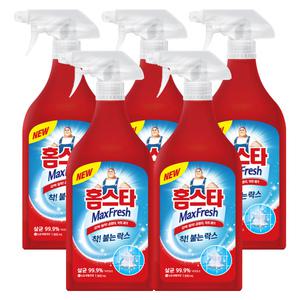 엘지생활건강 홈스타 맥스프레쉬 착붙는 락스 세정제 900ml 5개 / 욕실 물때 찌든때 곰팡이제거 세제