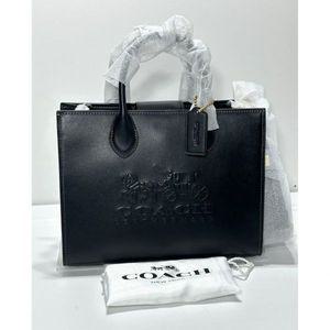 Coach Ace 토트백 26 블랙 가죽 - 말과 마차 CR681 NWT 필드 토트
