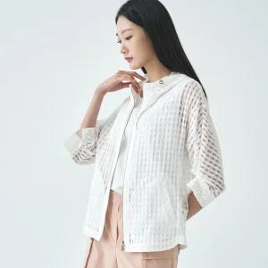 시쓰루 반후드 집업 코트 LCCAO427_WH