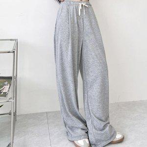 여자 와이드핏 츄리닝 바지 꾸안꾸 데일리 그레이 (WFFQ9RT)