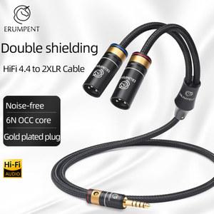 하이엔드 하이파이 오디오 케이블, 4.4mm-2XLR, 6N OCC 균형 4.4mm 수-2XLR 수-암 믹서 앰프 케이블