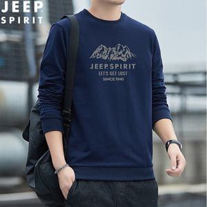 Jeep Spirit 남성 춘추 코트 라운드티 긴팔 레저 헐렁하다 맨투맨