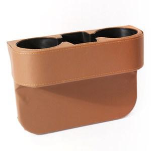 벤오토 차량용 틈새가죽 컵홀더 브라운 1개